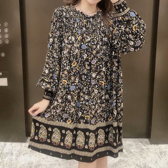 ZARA PRINTED MINI DRESS - Picture 2 of 9